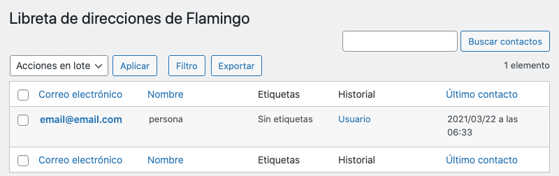 Libreta Flamingo - Contact Form 7
