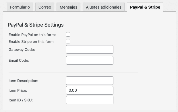 PayPal y Stripe - Contact Form 7