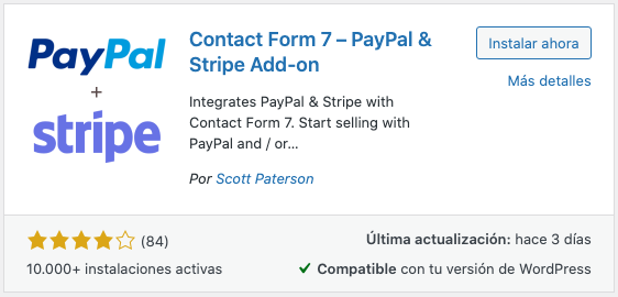 Conectar con PayPal y Stripe - Contact Form 7